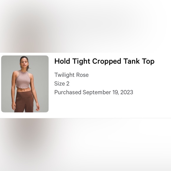BUY 3•SHIP FREE!• Lululemon Hold Tight Cropped Tank Top, 2, Twilight Rose - Picture 8 of 8
